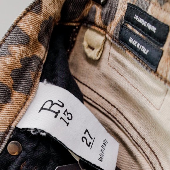 R13 PF/19 Leopard Print High-Rise Skinny Jeans - Picture 4 of 14